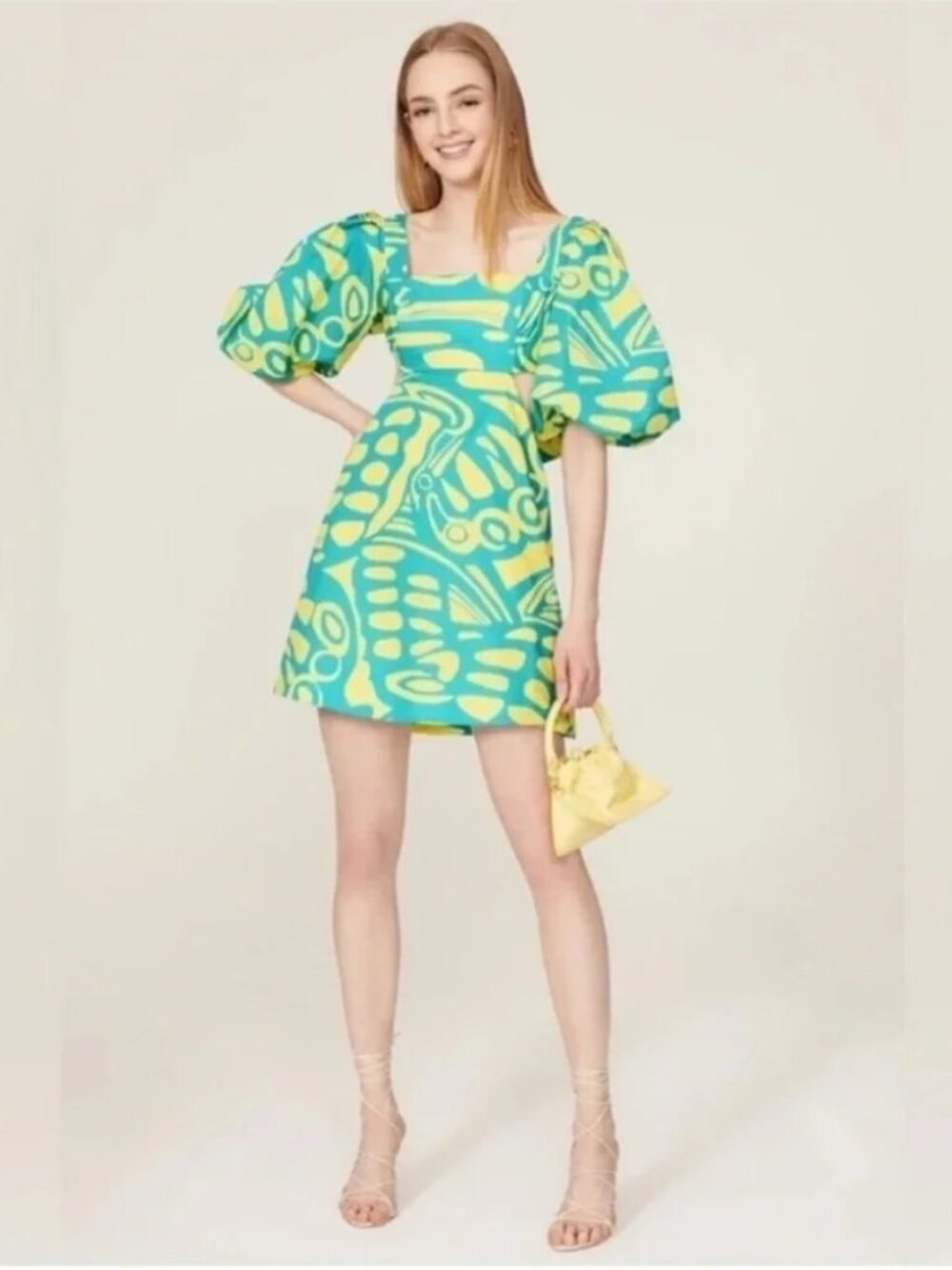 Alexis Bodhi Dress Puff Sleeve Cutout Summer Mini Party Cocktail Cotton M - Picture 4 of 8